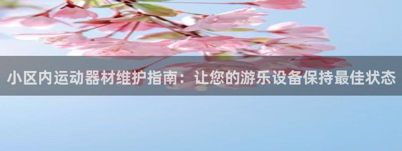 意昂3开户：小区内运动器材维护指南：让您的游乐设备保