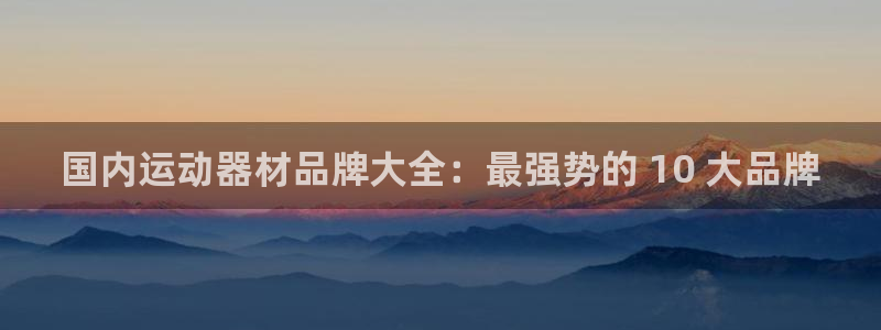 意昂体育3：国内运动器材品牌大全：最强势的 10 大