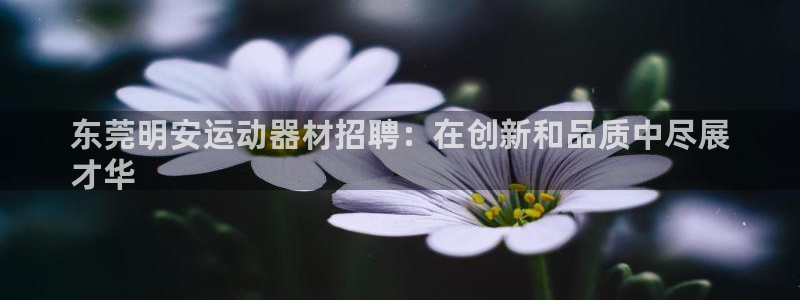 注册意昂3：东莞明安运动器材招聘：在创新和品质中尽展