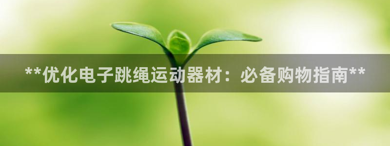 意昂集团官网：**优化电子跳绳运动器材：必备购物指南